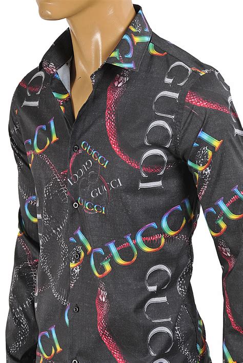 gucci print dress shirt|gucci dress shirts for men.